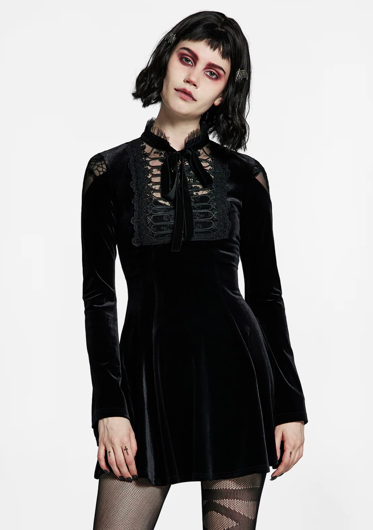 Dark Aesthetic Witchy Romantic Goth Velvet Dress Vintage Goth Dresses