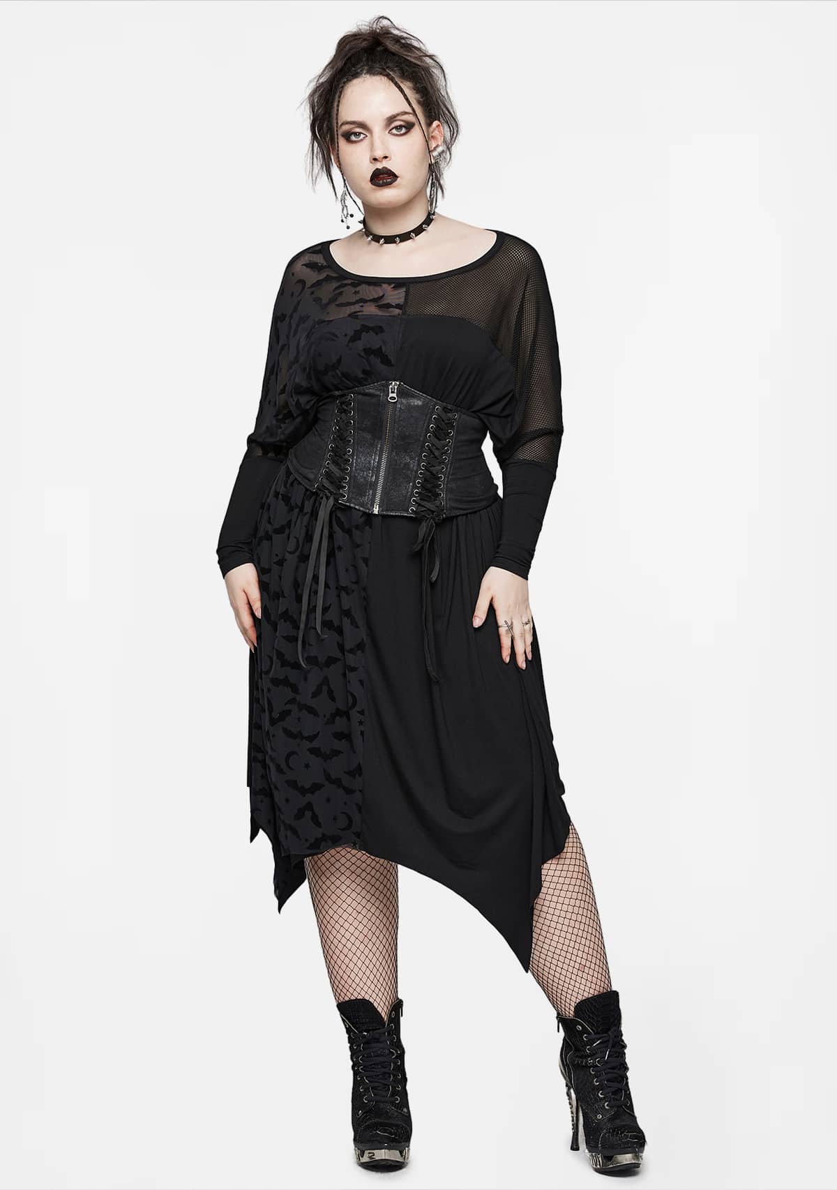 Spin Doctor Plus Size Gothic Black Steampunk Lorena Top [SD6393