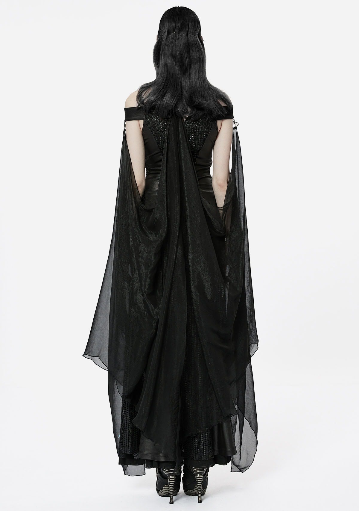Goth Chiffon Cloak Gown