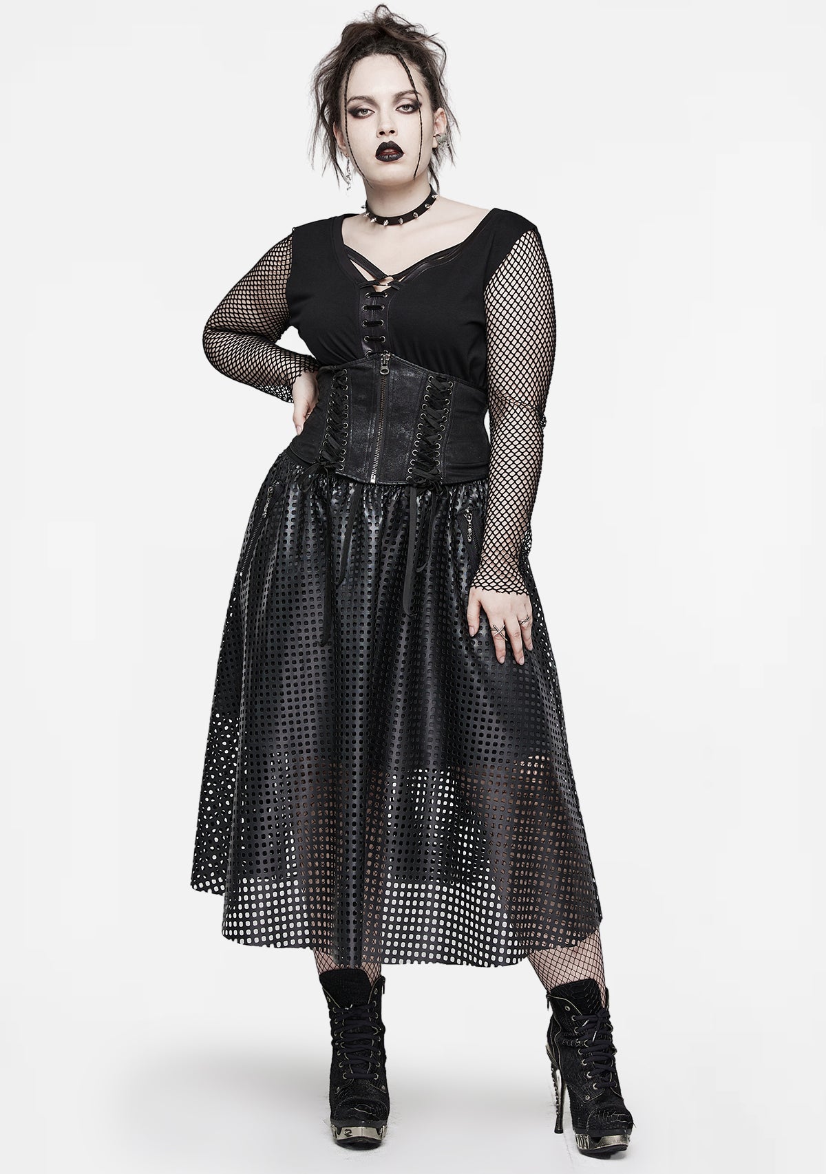 Gothic Plus Size Leather Skirt
