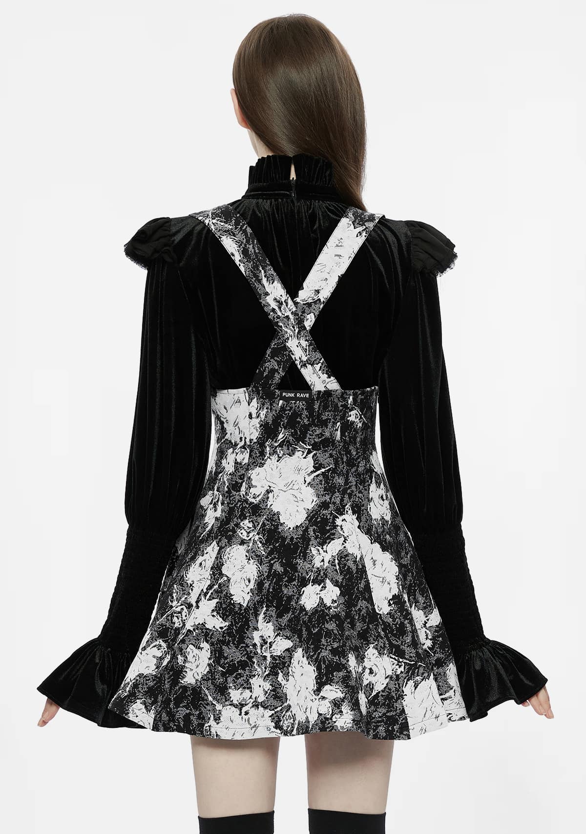 Gothic Jacquard Dark Rose Dress